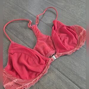 Free People Intimately Red Orange Lace Bralette Size 36B